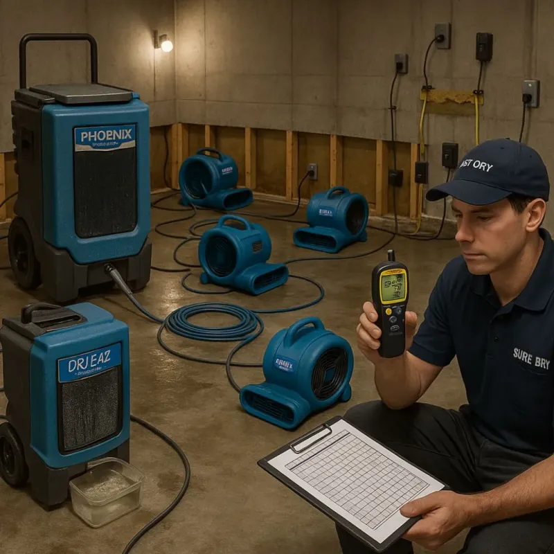 Structural Drying and Dehumidification process in Narberth, PA